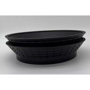 Tablecraft 15759BK 10.5" Black Plastic Polypropylene Diner Food Platter Basket 2
